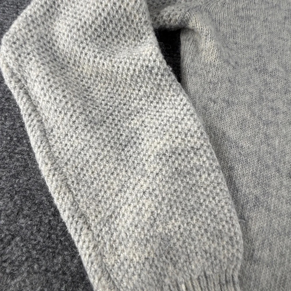 Loft Womens Gray Marl Waffle Knit Raglan Turtleneck Sweater Size M 0430